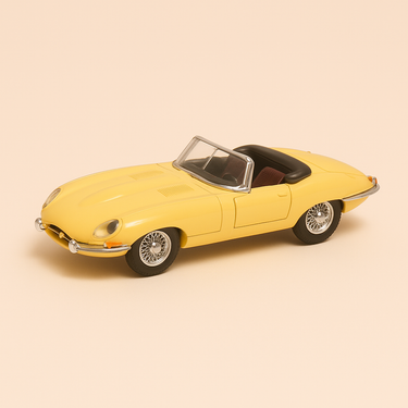Photo professionnelle de la voiture miniature Jaguar Type E Roadster Jaune De 1964 Eligor - Image clean haute qualité