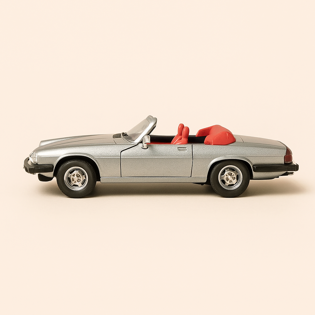 Jaguar XJ-S-V12 grise de 1988 - boite plexi simple