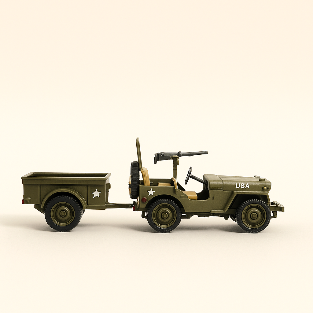 Jeep Willys MB en zijn aanhanger van de 2e DB - Atlas