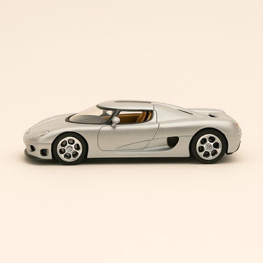 Photo professionnelle de la voiture miniature Koenigsegg Cc 8S Grise - Image clean haute qualité