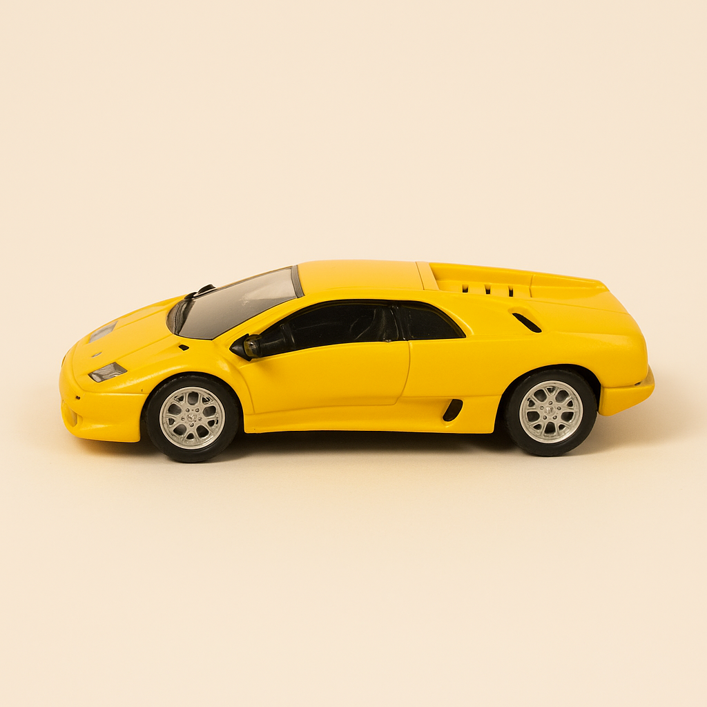 Yellow Lamborghini Diablo (with glued rearview mirror)