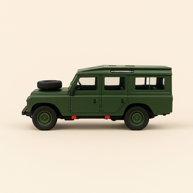 Photo professionnelle de la voiture miniature Land Rover 109 Militaire Collection Solido - Image clean haute qualité