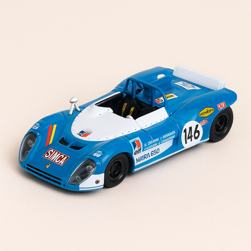 MATRA SIMCA 650 "Tour de France auto" wäiss a blo vun 1970
