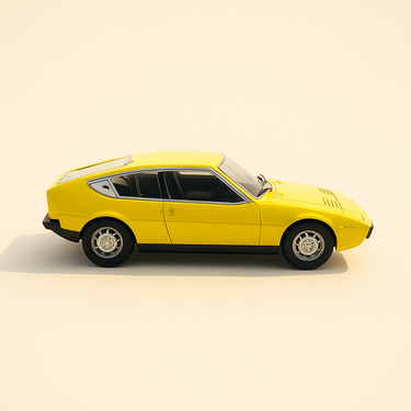 Photo professionnelle de la voiture miniature Matra Simca Bagheera Jaune De 1974 Echelle 1 24Eme - Image clean haute qualité