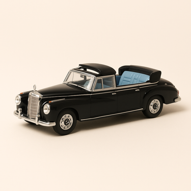 Photo professionnelle de la voiture miniature Mercedes 300 Landaudet Noire Collection Voitures Presidentielles - Image clean haute qualité