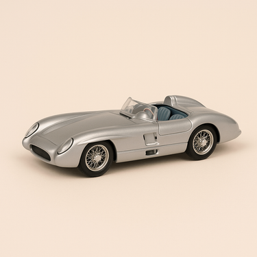 Photo professionnelle de la voiture miniature Mercedes 300 Sl R Roadster Grise De 1955 - Image clean haute qualité