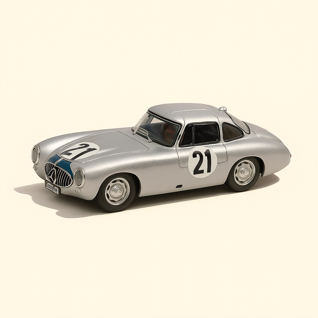 Mercedes 300SL cinzento número 21 (24 Horas de Le Mans de 1952)