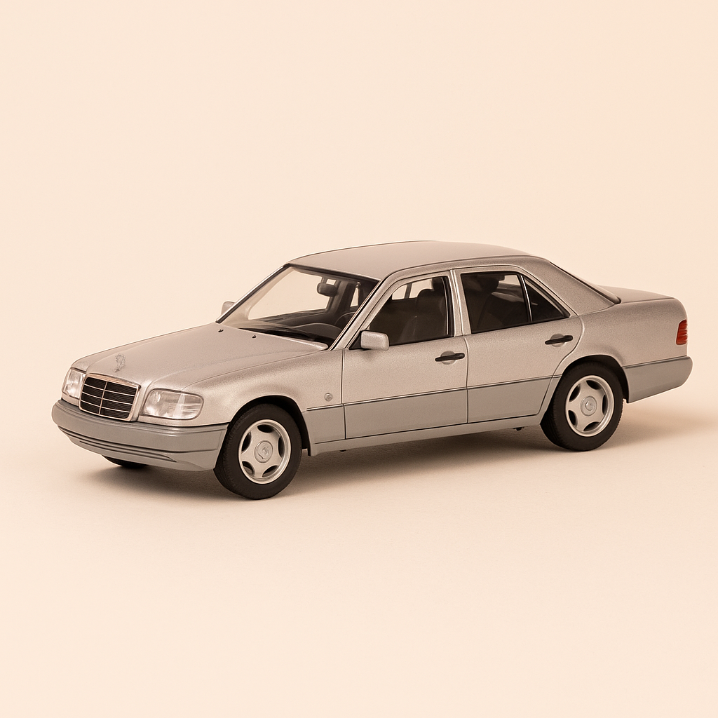 Szary Mercedes 320E z 1995 roku
