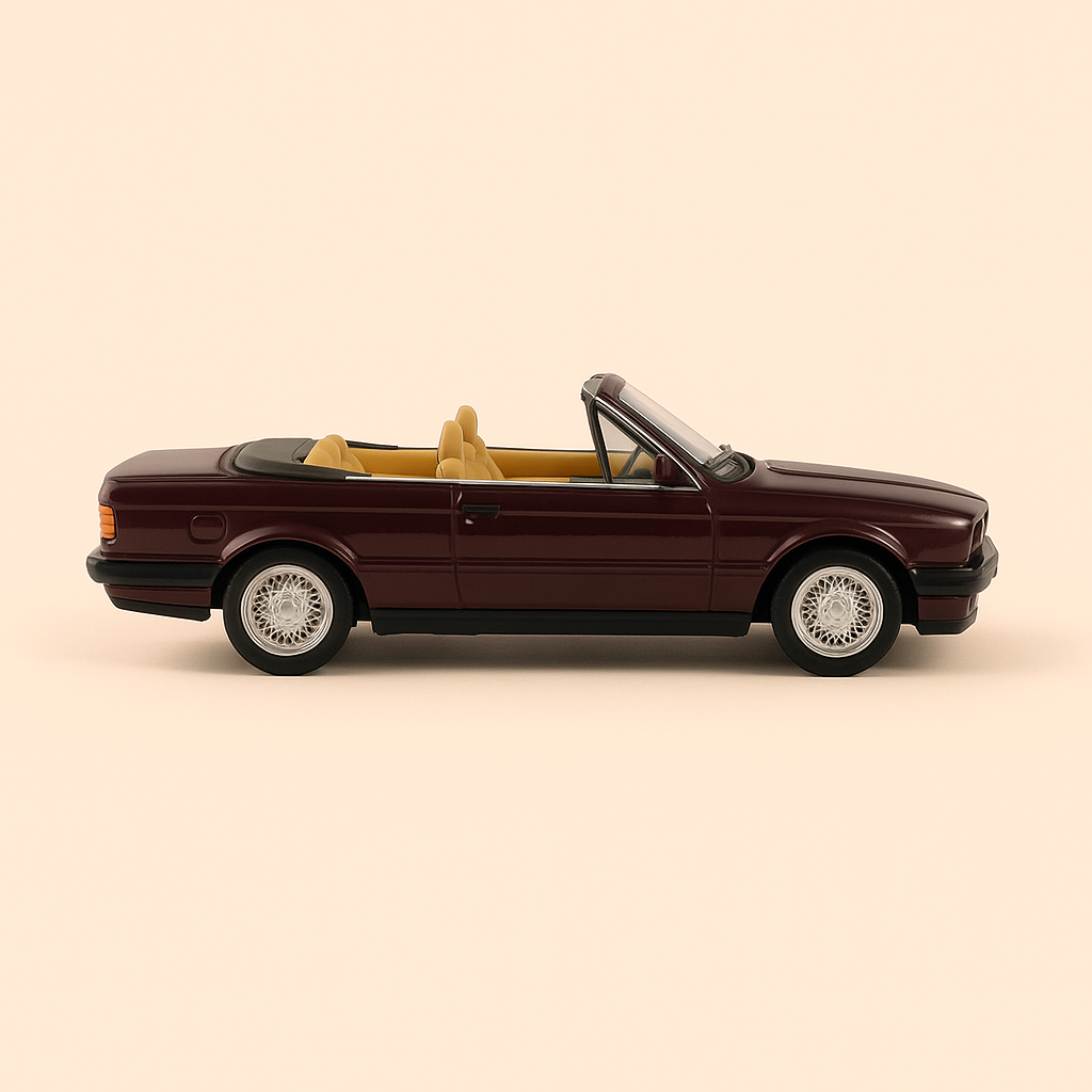 Mercedes-Benz cabriolet bordeaux foncé de 1988