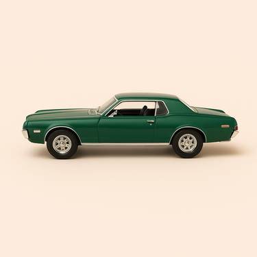 Photo professionnelle de la voiture miniature Mercury Cougar Verte - Image clean haute qualité