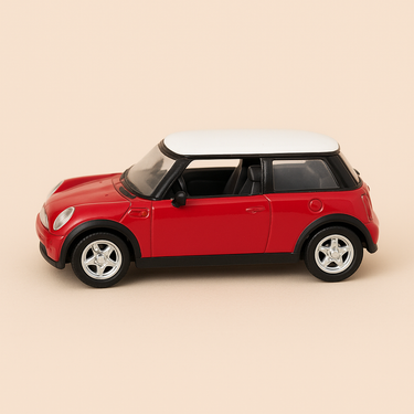 Photo professionnelle de la voiture miniature New Mini Rouge Et Toit Blanc Solido N 1568 - Image clean haute qualité