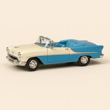 Photo professionnelle de la voiture miniature Oldsmobile Super 88 Bleue Et Blanche De 1955 Voiture Americaine - Image clean haute qualité