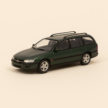 Photo professionnelle de la voiture miniature Opel Omega Verte Foncee - Image clean haute qualité