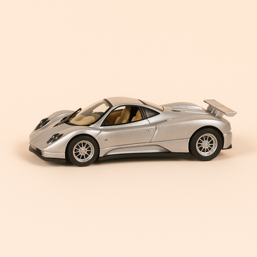 Photo professionnelle de la voiture miniature Pagani Zonda C12S Grise - Image clean haute qualité