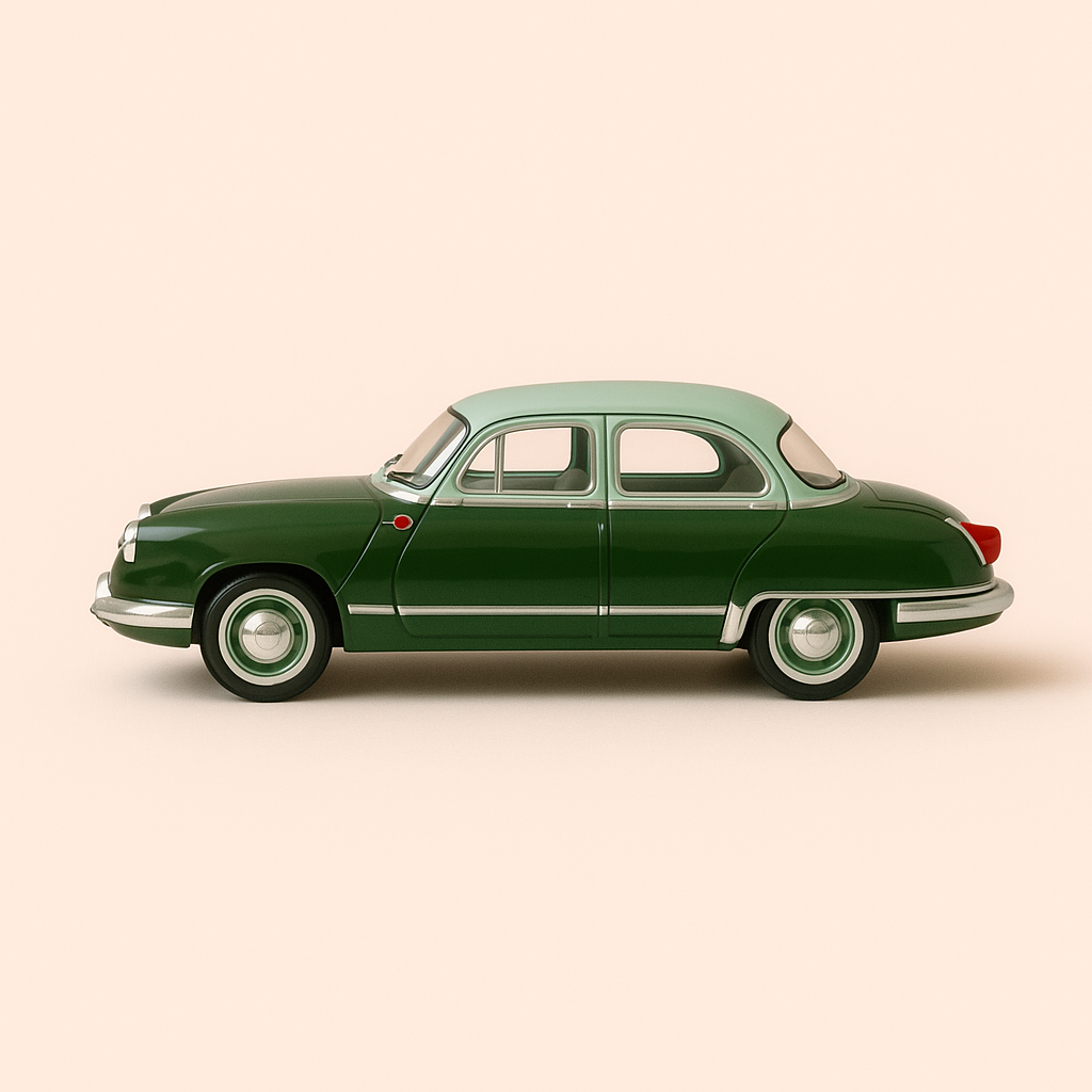 Panhard Dyna Z12 Grand Standing vun 1957 (mat 2 grénge Faarwen)