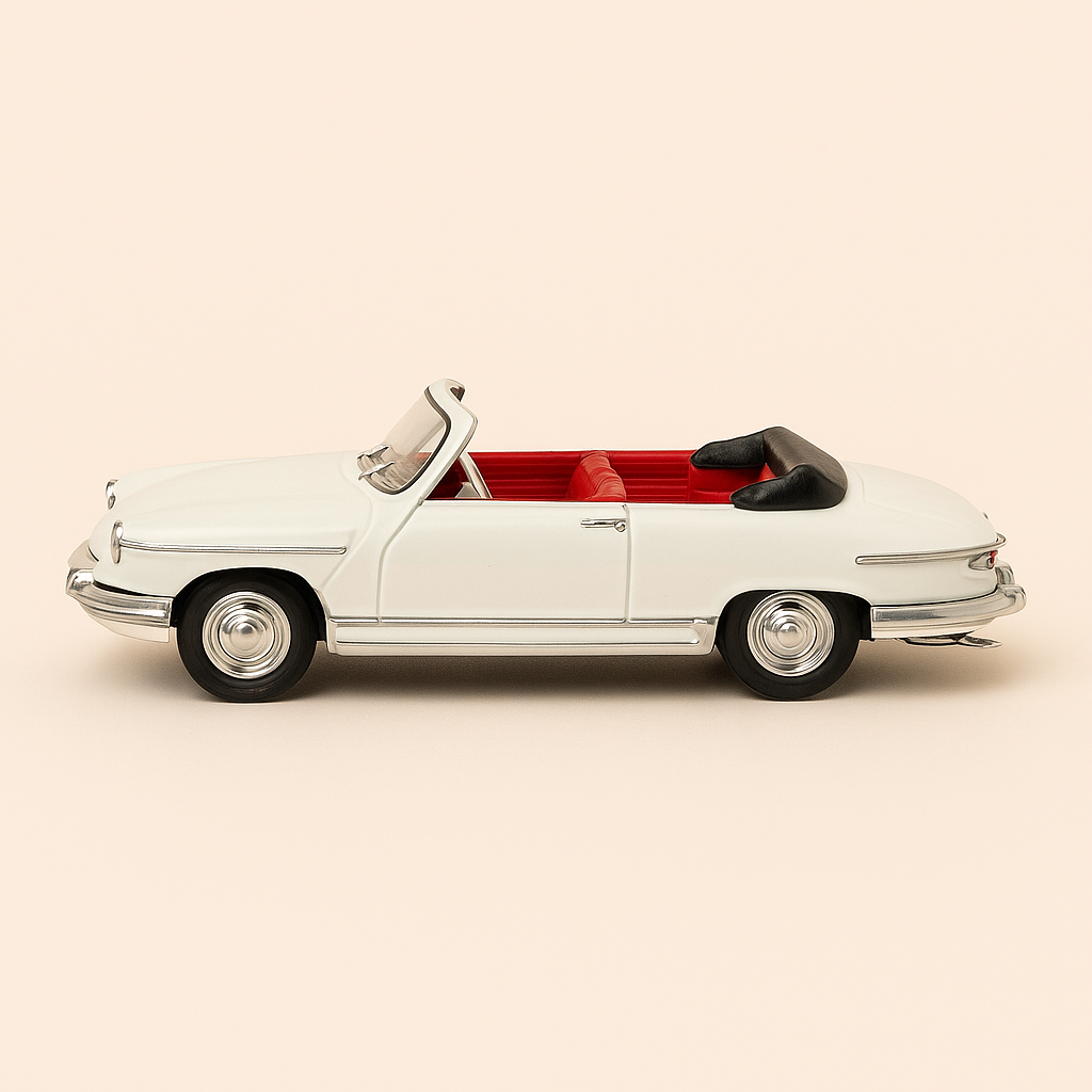 Panhard PL 17 cabriolet blanche de 1961 (boite plexi)