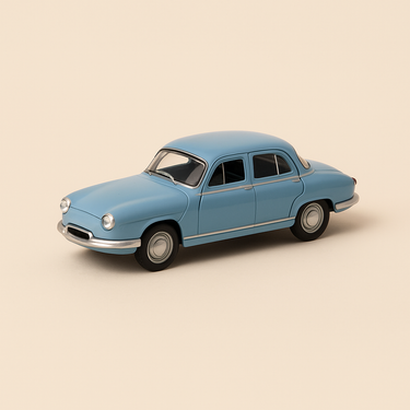 Photo professionnelle de la voiture miniature Panhard Pl17 Bleue De 1961 Panhard Pl 17 Rallye Blanche De 1961 Echelle Ho - Image clean haute qualité