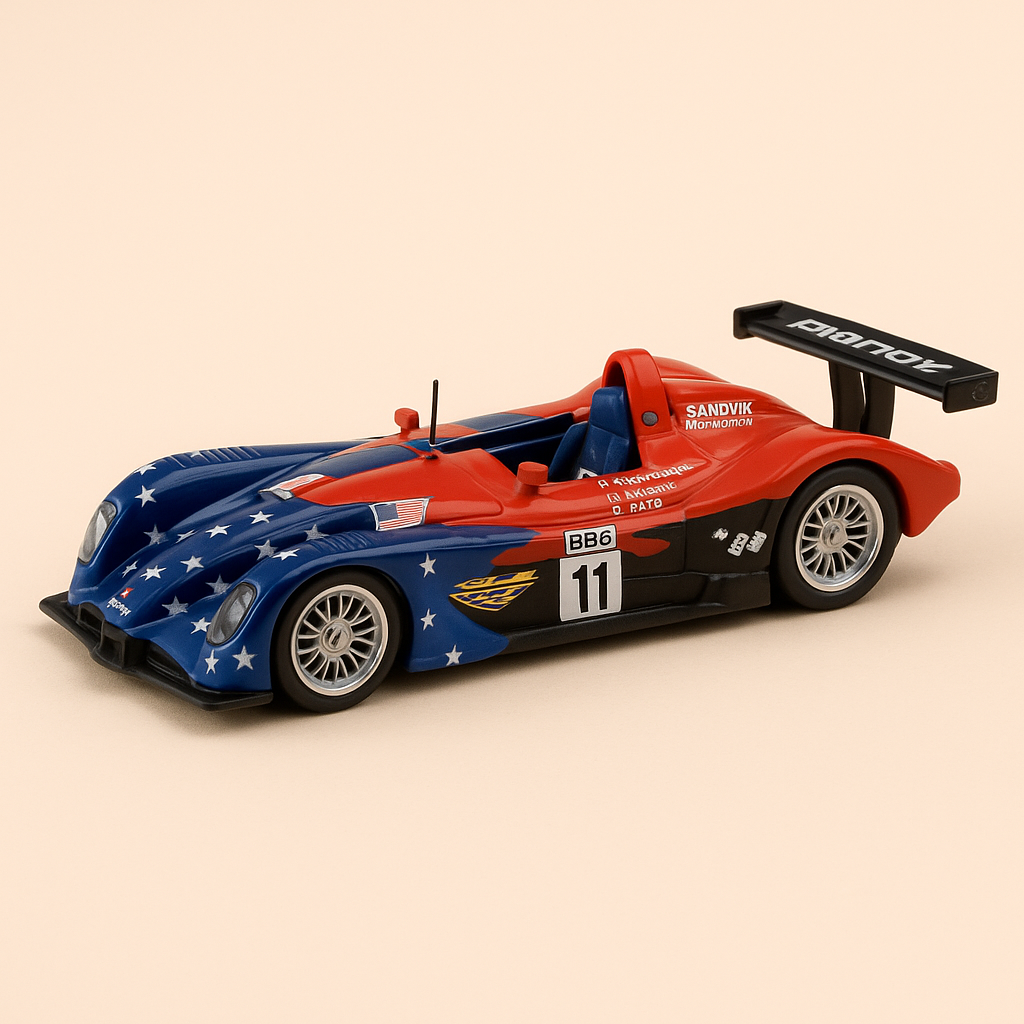 Panoz LMP01 azul e vermelho número 11 (24 Horas de Le Mans 2002)