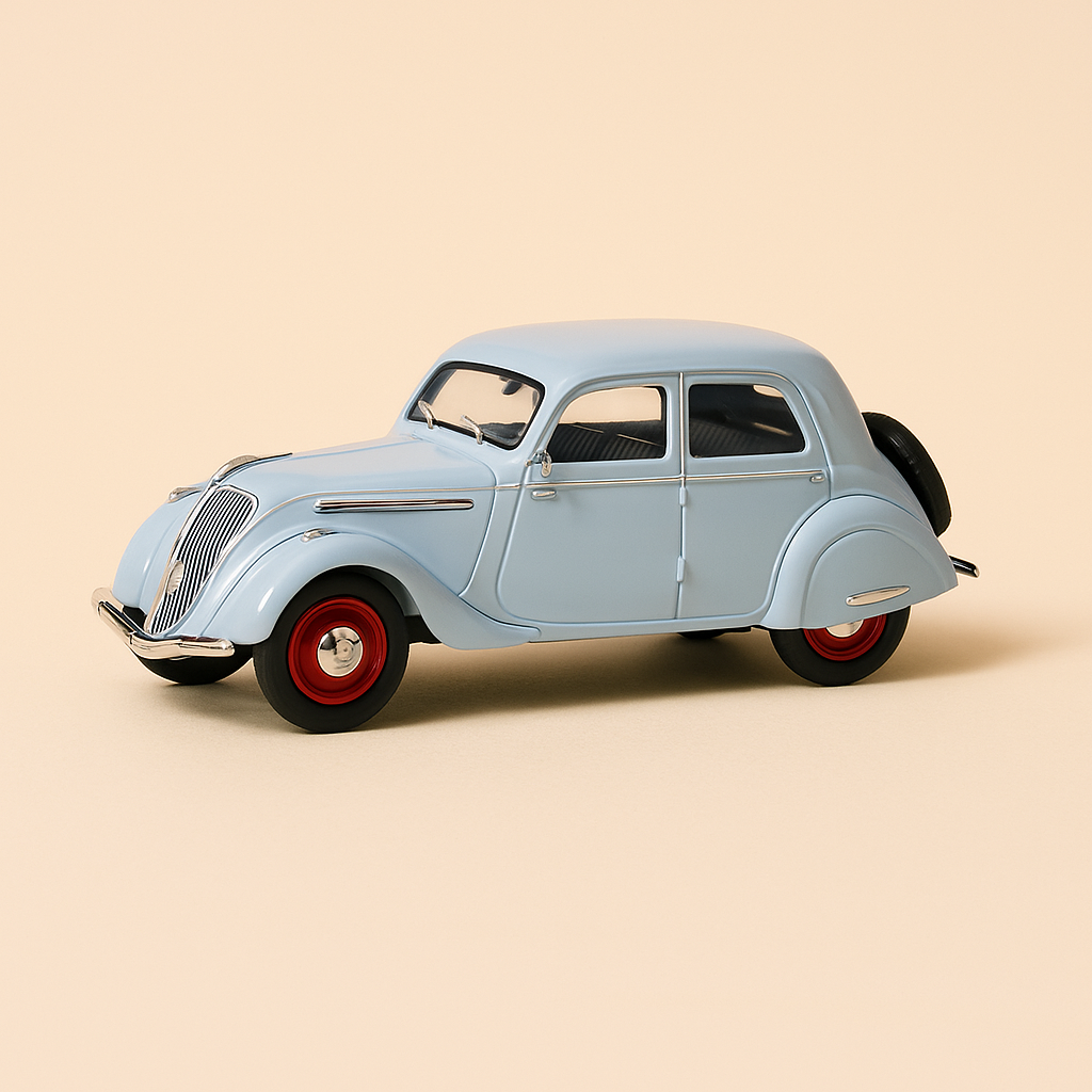 Peugeot 202 sedán azul de 1938
