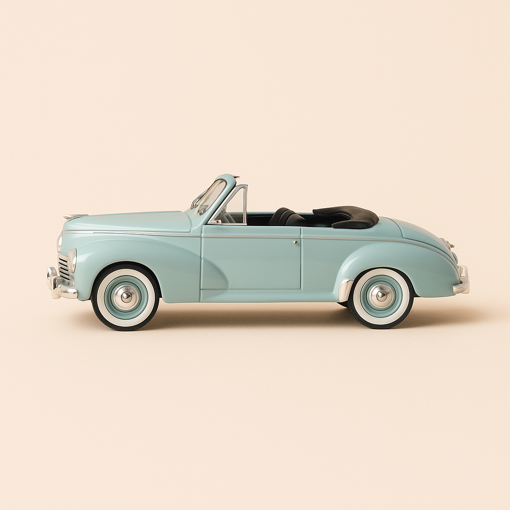 1954 bloe Peugeot 203 Cabriolet