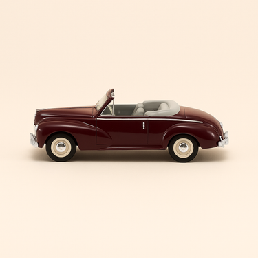 Photo professionnelle de la voiture miniature Peugeot 203 Cabriolet Bordeaux De 1953 - Image clean haute qualité