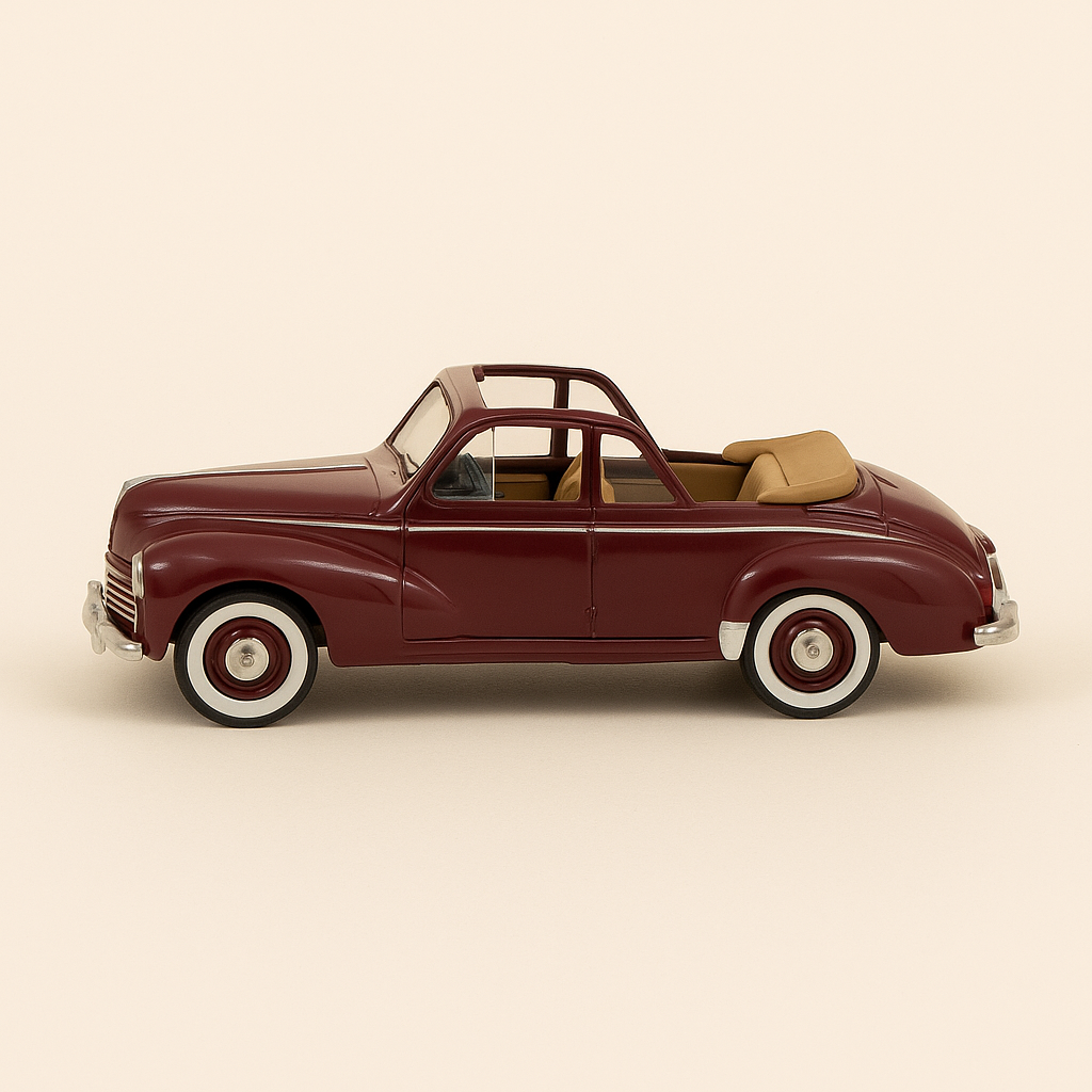 Photo professionnelle de la voiture miniature Peugeot 203 Decouvrable Bordeaux Solido Reference 4547 - Image clean haute qualité