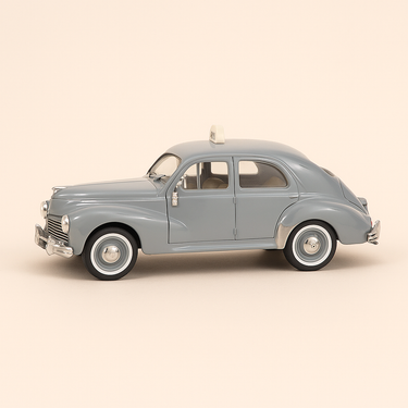 Photo professionnelle de la voiture miniature Peugeot 203 Gris Taxi Solido Reference 4557 - Image clean haute qualité