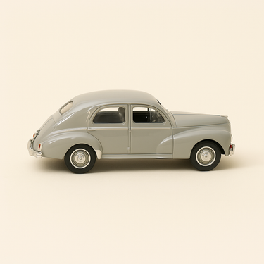 Photo professionnelle de la voiture miniature Peugeot 203 Grise De 1955 - Image clean haute qualité