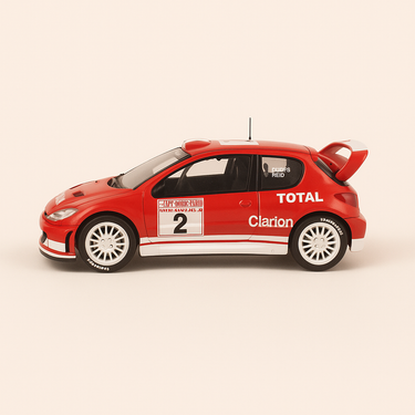 Photo professionnelle de la voiture miniature Peugeot 206 Wrc Rallye De Monte Carlo De 2003 - Image clean haute qualité