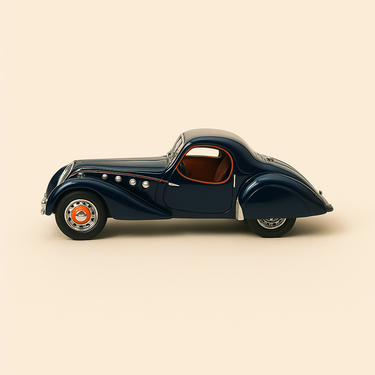 Photo professionnelle de la voiture miniature Peugeot 302 Darlmat Coupe Bleu Fonce De 1937 - Image clean haute qualité