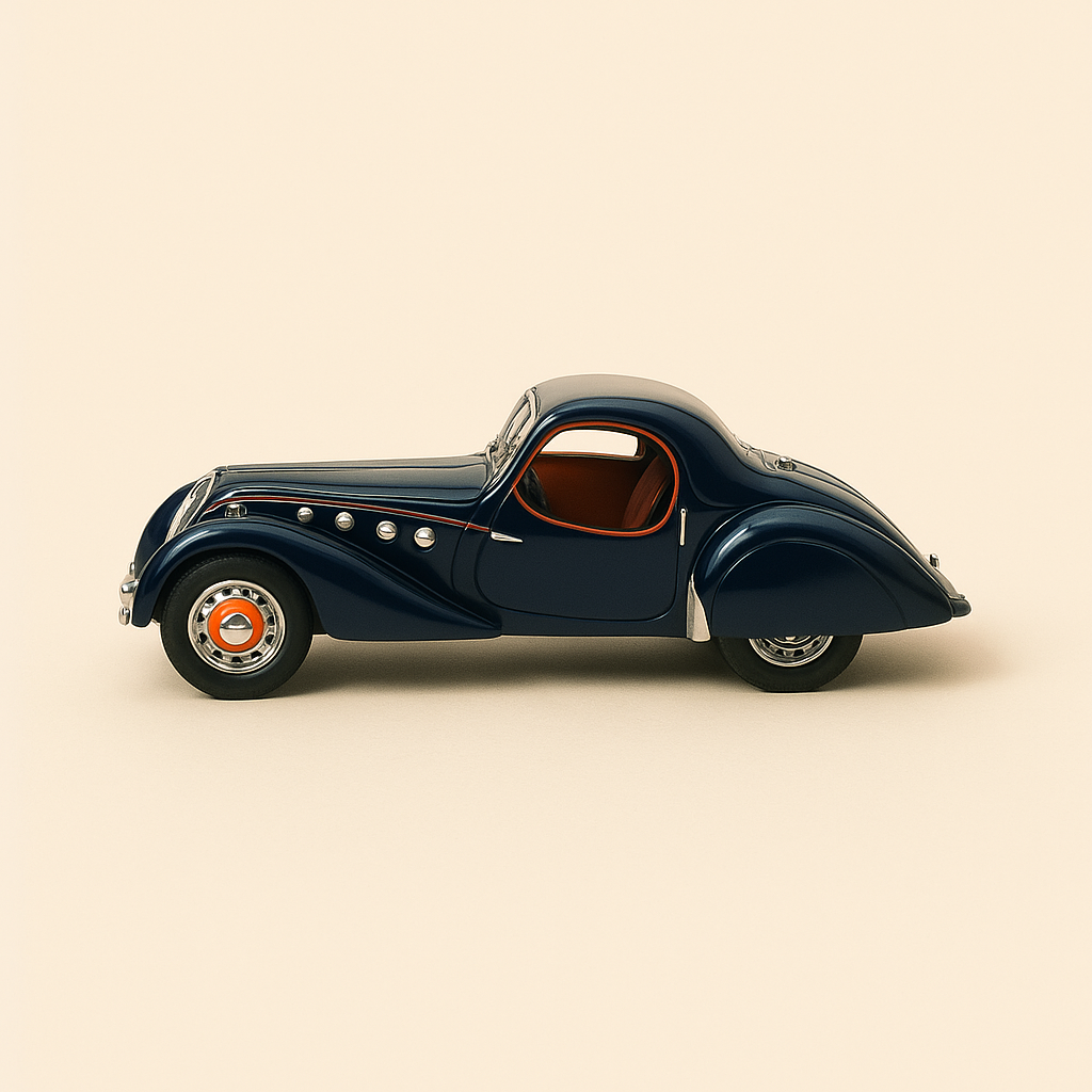 Peugeot 302 Darl'mat coupé bleu foncé de 1937 (sous blister)