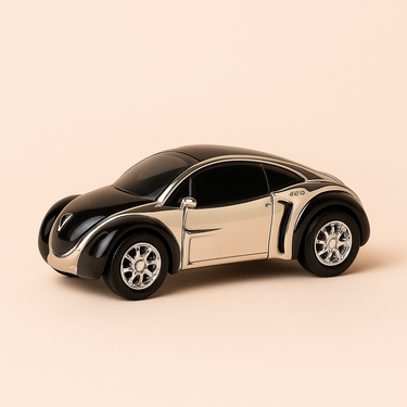 Photo professionnelle de la voiture miniature Peugeot 4002 Noire Et Beige - Image clean haute qualité