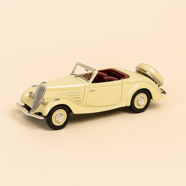 Photo professionnelle de la voiture miniature Peugeot 401 Eclipse Beige De 1935 - Image clean haute qualité