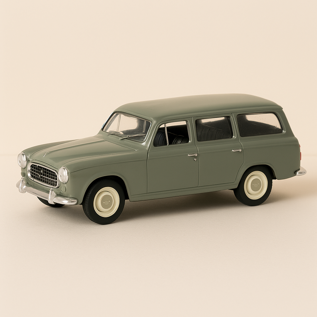 Photo professionnelle de la voiture miniature Peugeot 403 Break Verte Foncee Solido Reference 4594 - Image clean haute qualité