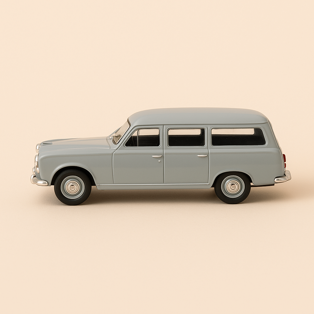 Grijze Peugeot 403 bedrijfswagen uit 1961