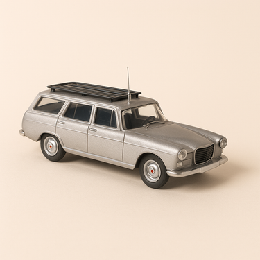 Photo professionnelle de la voiture miniature Peugeot 404 Break Grise De 1964 Taxi Eligor - Image clean haute qualité