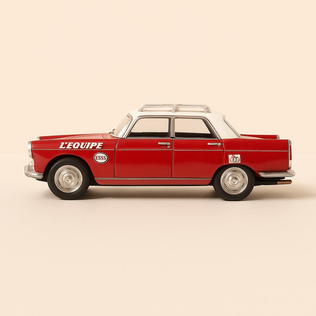 Peugeot 404 rojo y blanco "L'Equipe" Tour de Francia 1968