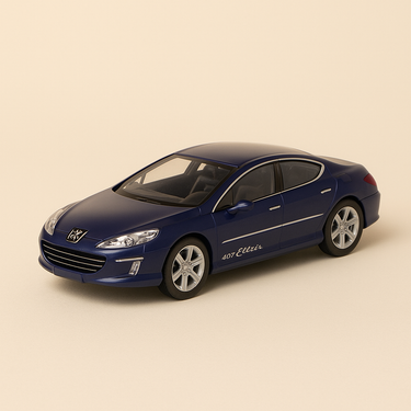 Photo professionnelle de la voiture miniature Peugeot 407 Elixir Grise Coffret Boite Carre En Carton Norev - Image clean haute qualité