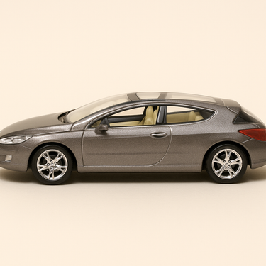 Photo professionnelle de la voiture miniature Peugeot 407 Elixir Grise - Image clean haute qualité