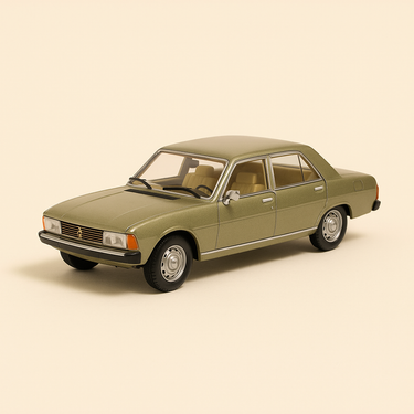 Photo professionnelle de la voiture miniature Peugeot 604 Sl Verte De 1976 Peugeot 604 Officielle Presidentielle Noire De 1977 Echelle Ho - Image clean haute qualité