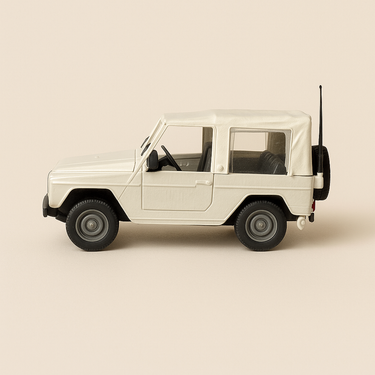 Photo professionnelle de la voiture miniature Peugeot P4 Blanc Boite Plexi - Image clean haute qualité