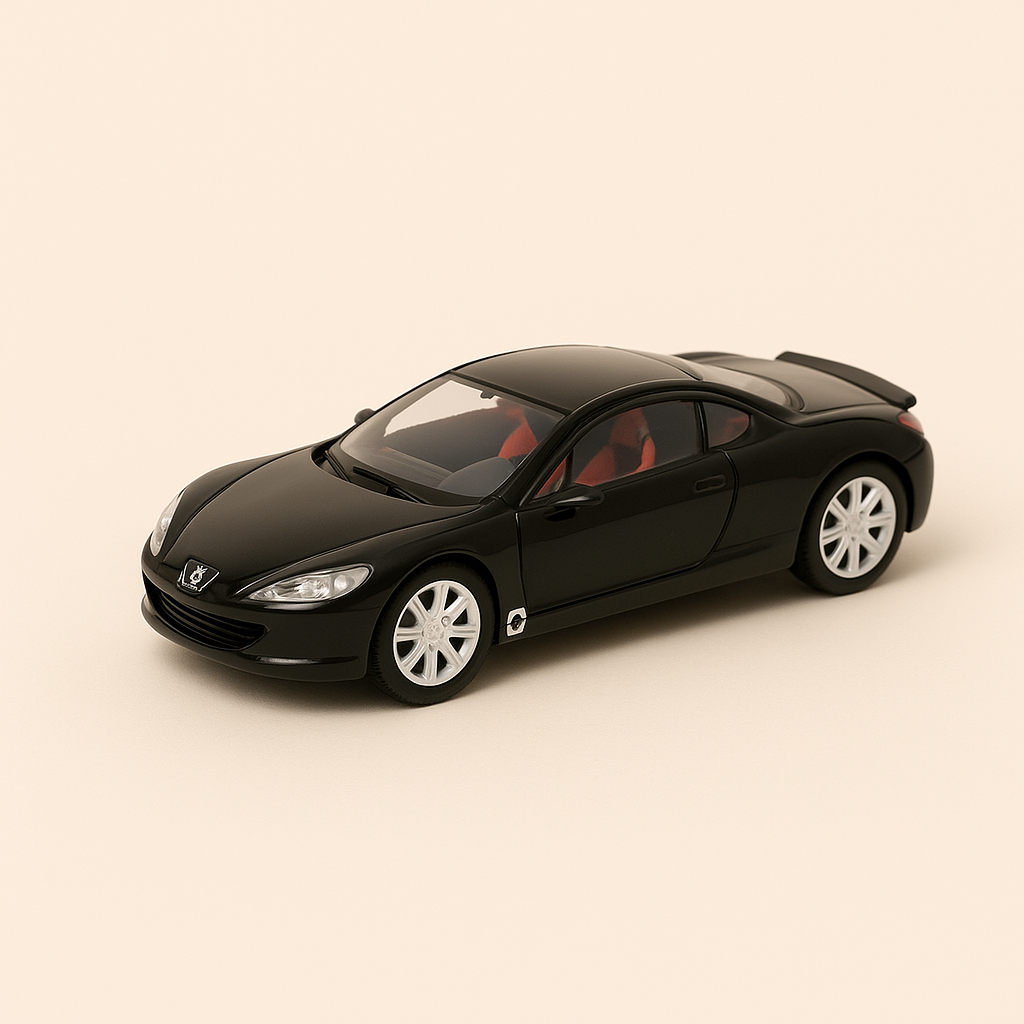 Photo professionnelle de la voiture miniature Peugeot Rc Coeur Noire Concet Car Coffret Boite Rectangle Norev - Image clean haute qualité
