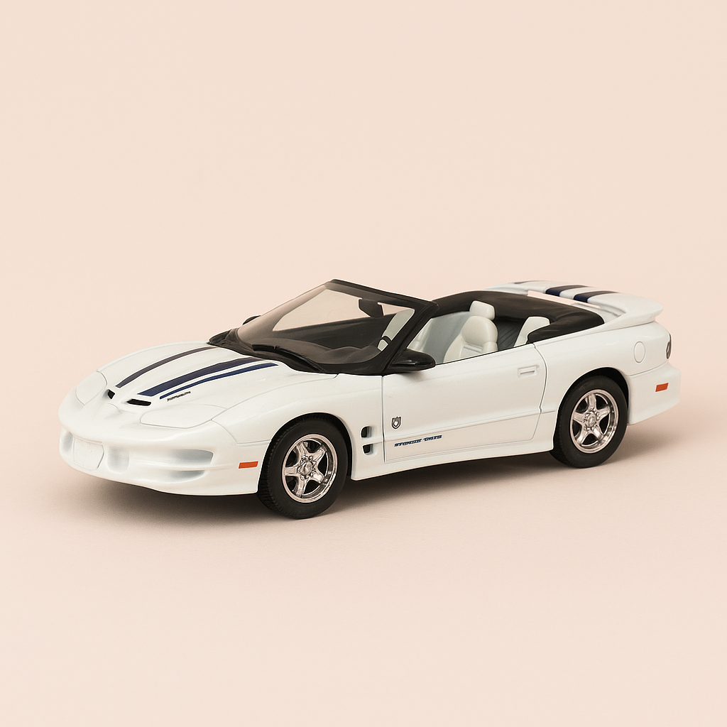 1999 Pontiac Firebird Trans Am Wäiss a Blo (Amerikaneschen Auto) - Plexiglas Këscht