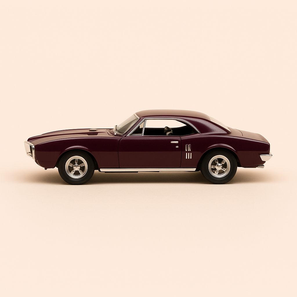 Pontiac Firebird violette foncée de 1967 (voiture américaine)