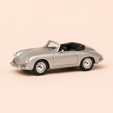 Photo professionnelle de la voiture miniature Porsche 356A Grise - Image clean haute qualité