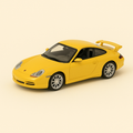 Photo professionnelle de la voiture miniature Porsche 911Gt3 Jaune De 2001 - Image clean haute qualité