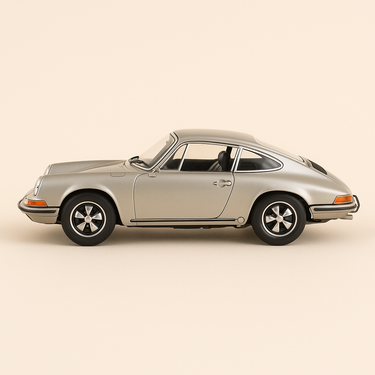 Photo professionnelle de la voiture miniature Porsche 911S Grise De 1969 Echelle 1 24Eme - Image clean haute qualité