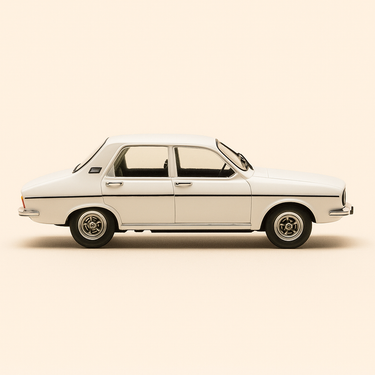 Photo professionnelle de la voiture miniature Renault 12 Ts Blanche De 1976 Echelle 1 24Eme - Image clean haute qualité