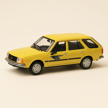 Photo professionnelle de la voiture miniature Renault 18 Break Jaune De 1981 La Poste Ptt - Image clean haute qualité