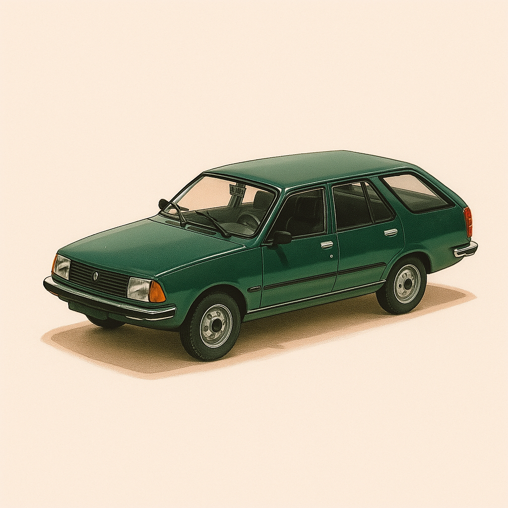 Donkelgrénge Renault 18 TS Kombi vun 1979 (Plexibox)